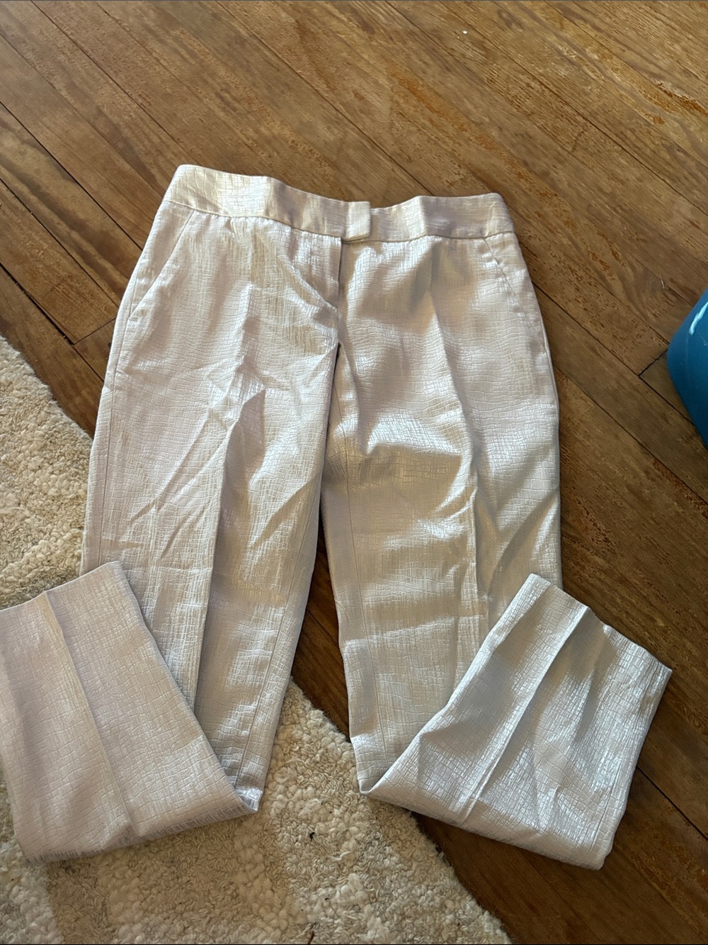 The Limited Shimmery Silver Cropped Pants